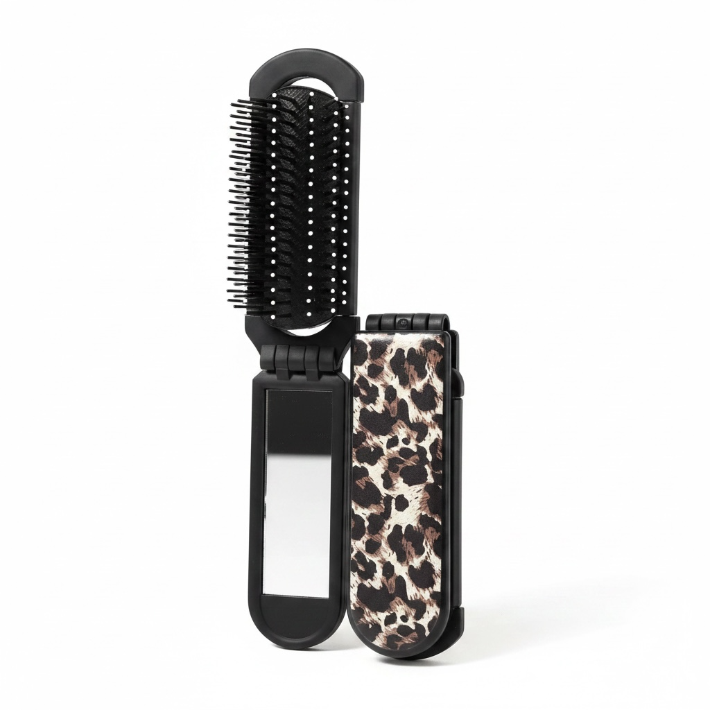 Mini Folding Brush W/ Mirror