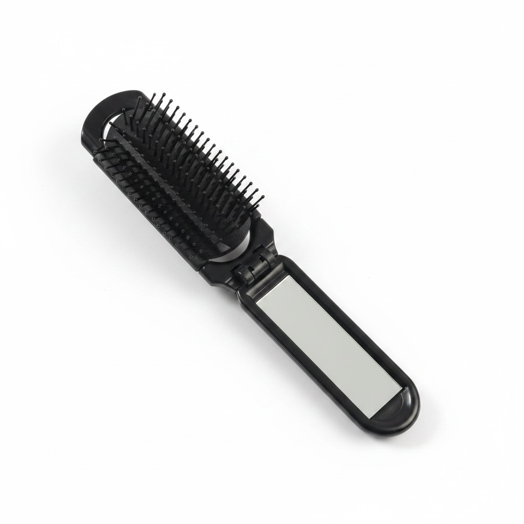 Mini Folding Brush W/ Mirror