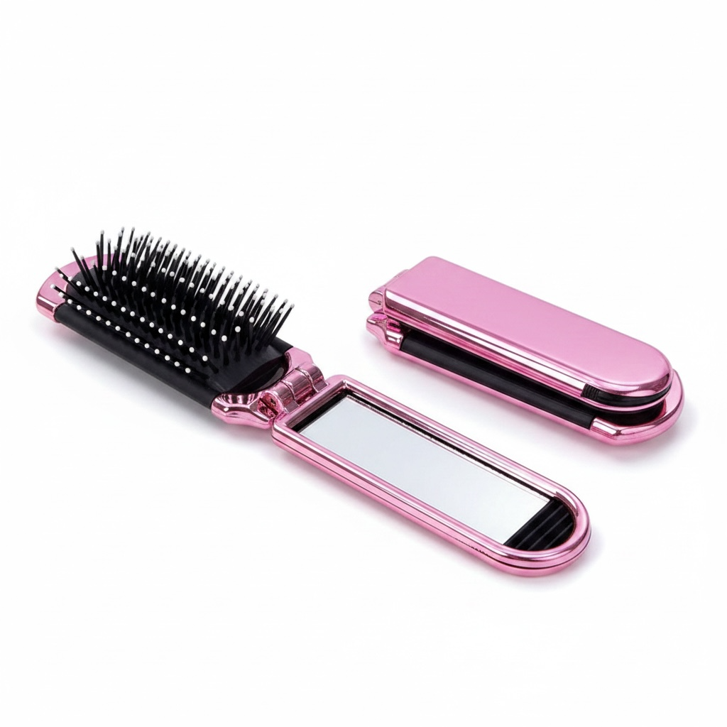 Mini Folding Brush W/ Mirror