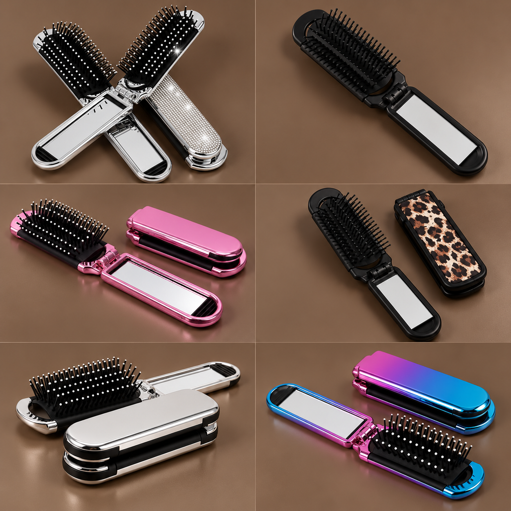 Mini Folding Brush W/ Mirror