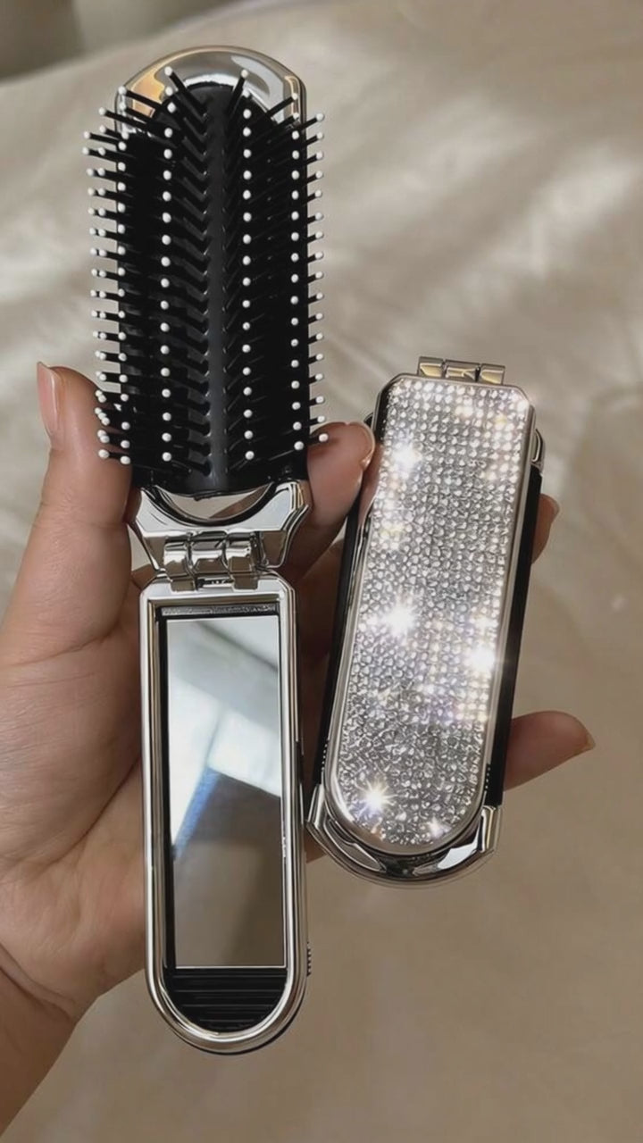 Mini Folding Brush W/ Mirror
